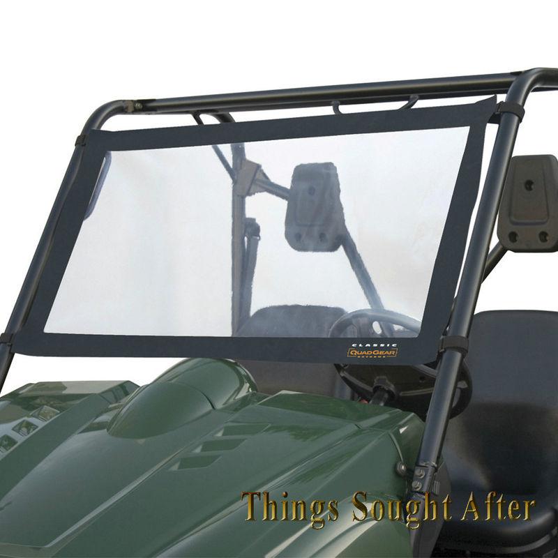 Windshield for kawasaki mule 4010 utv vinyl front window utility vehicle - black