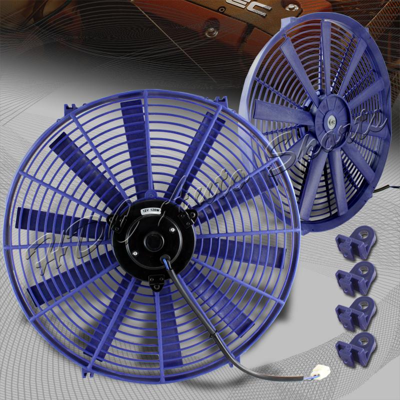 16" blue slim/thin 12v push/pull electric radiator/engine cooling fan