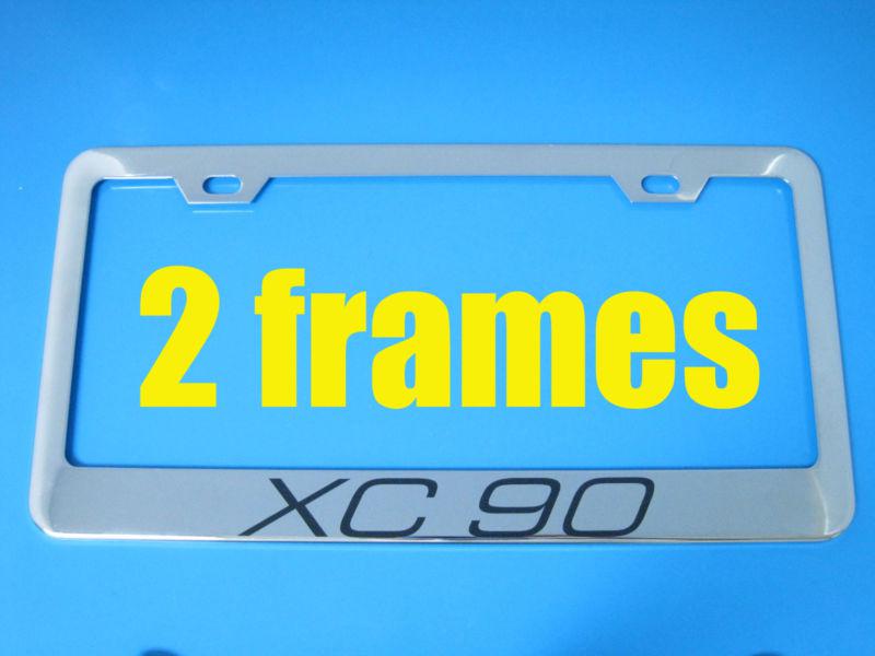 "xc90" xc 90 volvo superior chrome metal license plate frame (2pcs)