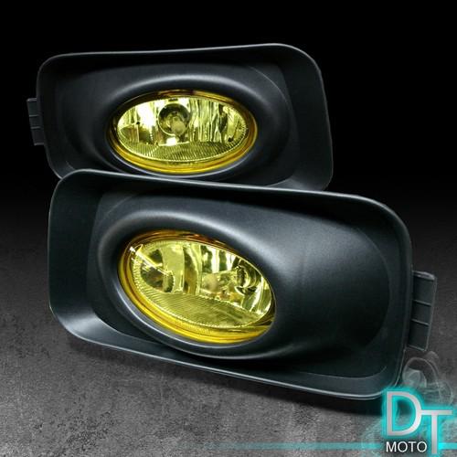 03-06 acura tsx bumper jdm yellow fog lights lamps+switch & bulbs left+right