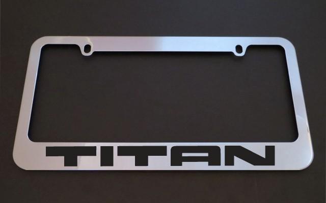 1 brand new nissan titan chrome metal license plate frames + screw caps