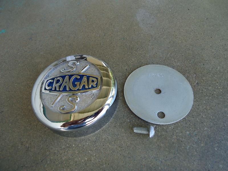 Smaller 2 - 3/4 inch cragar center cap bolt-on chrome custom wheel hubcap 09080 