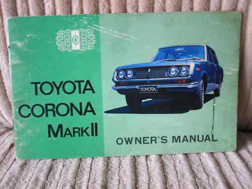 Rare toyota corona mark ll  original vintage owner's manual  