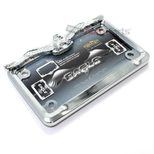 Chrome eagle license plate tag frame for motorcycle/scooter/chopper/bike