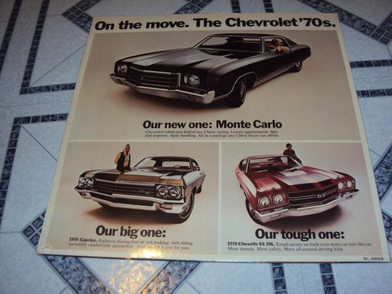 1970 ss chevelle impala monte carlo chevy dealer nos gm promo record