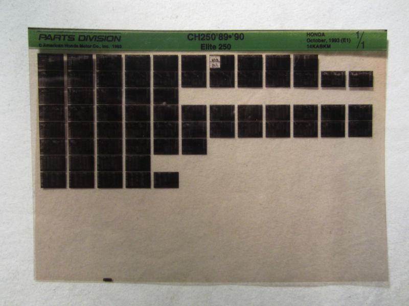 1989-1990 honda motorcycle ch250 elite 250 microfiche parts catalog ch 259