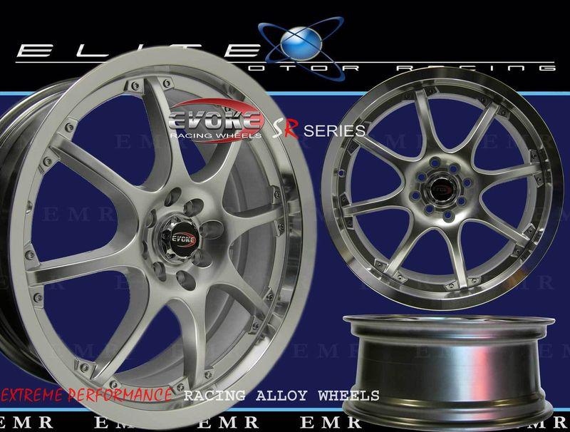 18" evoke c8 wheels/rims  4 lug hypersilver 4x100/114.3