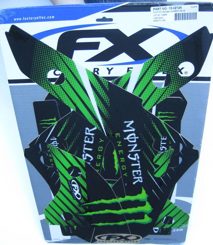 '12 factory effex monster graphics fenders trim kxf 450 kx450f 06 07 08 new