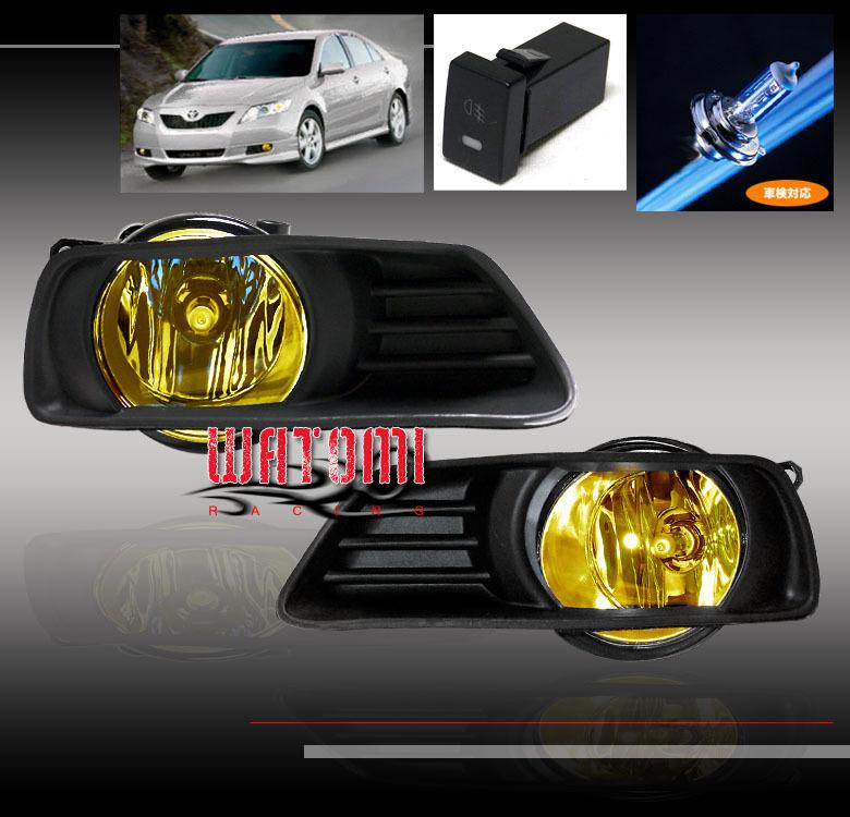 07 08 09 toyota camry sedan 4dr bumper jdm yellow lens fog light+bulb+switch kit