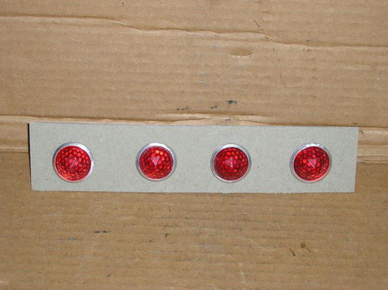 Vintage red jeweled reflectors  license plate topper hot rat rod 