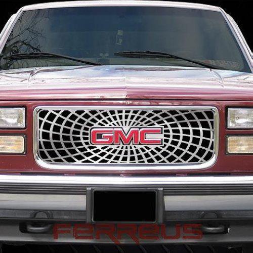 Gmc c & k truck 94-98 spider web polished stainless grill insert trim cover