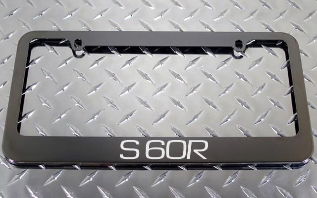 1 brand new volvo s60r gunmetal license plate frame +screw caps