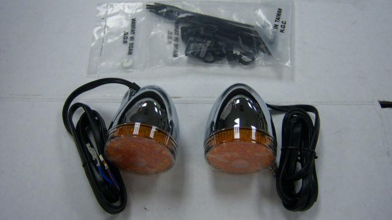 Led bullet turn signal kit, front, amber lens