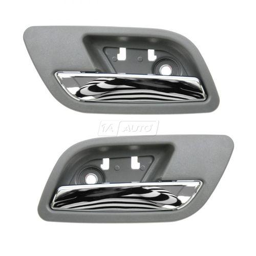 Chevy gmc dark gray & chrome rear inside interior inner door handle set pair new