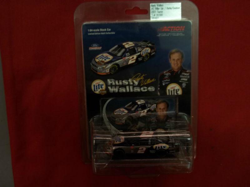 2001 new harley davidson rusty wallace #2 ford nascar miller lite mint condition