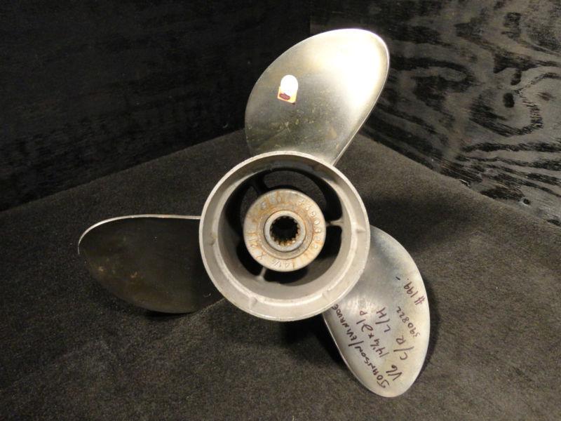 Used johnson/evinrude 14 1/4 x 21p c/r l/h  stainless steel propeller  boat prop