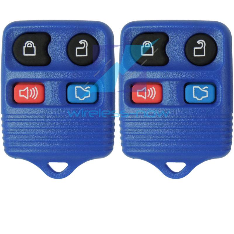 2 new blue replacement remote keyless entry key fob transmitter clicker pod