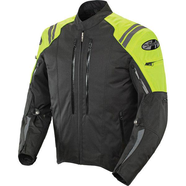 Black/neon m joe rocket atomic 4.0 high visibility textile jacket