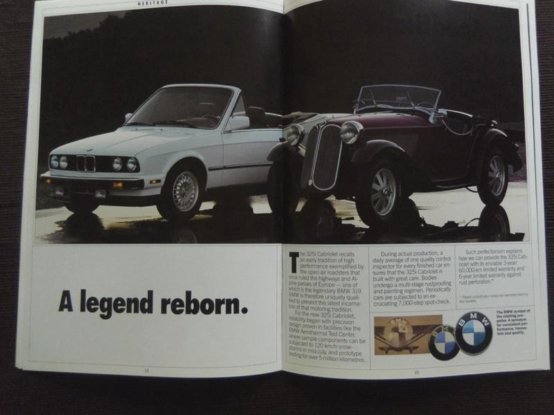 Bmw e30 325i cabriolet dealer brochure 325ic 319 pic