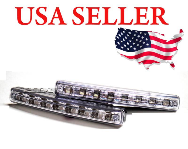 Universal 8-led white bulb 6" drl daytime running bumper fog light(for mazda)