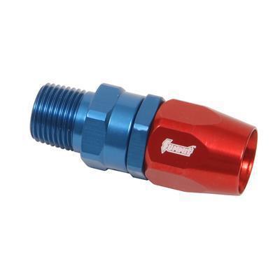 Summit 240104 hose end swivel straight -10 an hose to male 1/2" npt red/blue ea