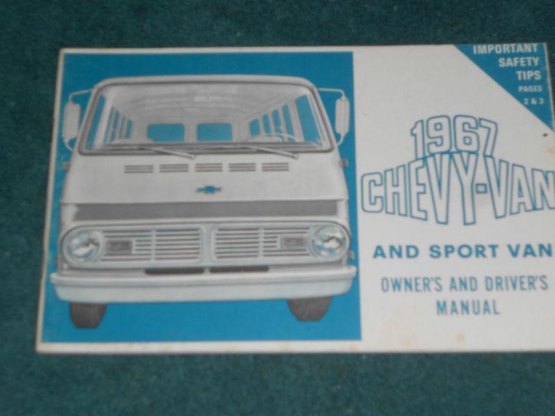 1967 chevrolet  van / sportvan truck owner's manual / nice original guide book