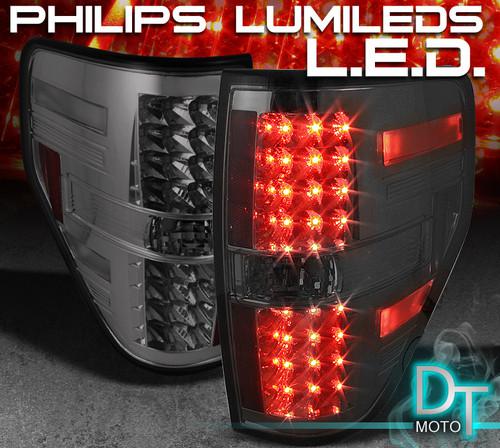 Smoked 09-13 ford f150 styleside philips-led perform tail lights lamp left+right