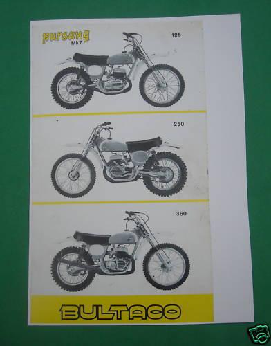Bultaco pursang mk7, photocopy factory sales brochure 