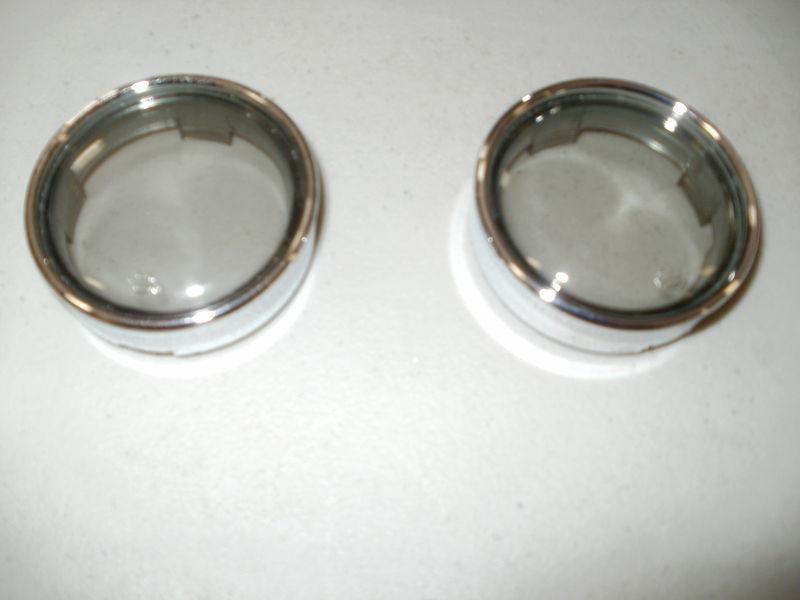 Chrome smoke turn signal lens for harley