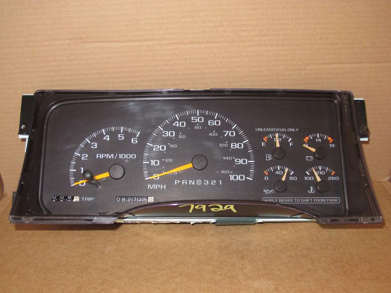 1997 97 chevy gmc 1500 2500 3500 truck speedometer cluster 82k