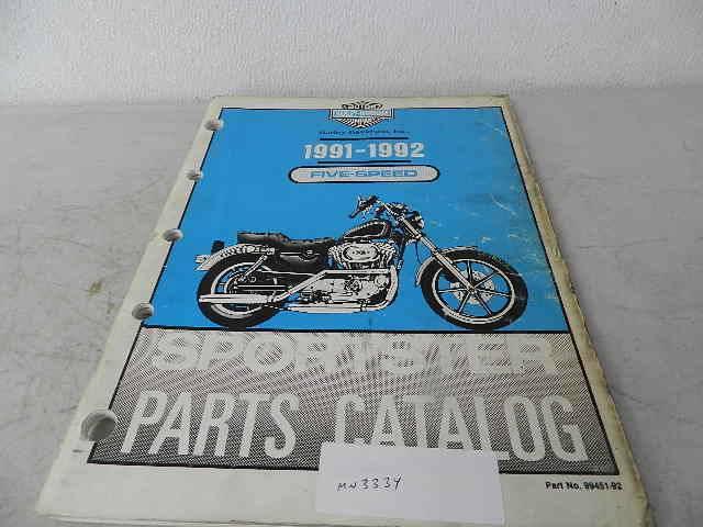 Oem used 91/92 harley sportster xl parts catalog manual