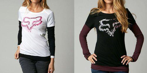 Fox racing womens valor long sleeve 2fer t-shirt 2013