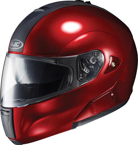 Hjc is-max bt intergrated sunshield modular helmet,metallic/wine/red,large/lg