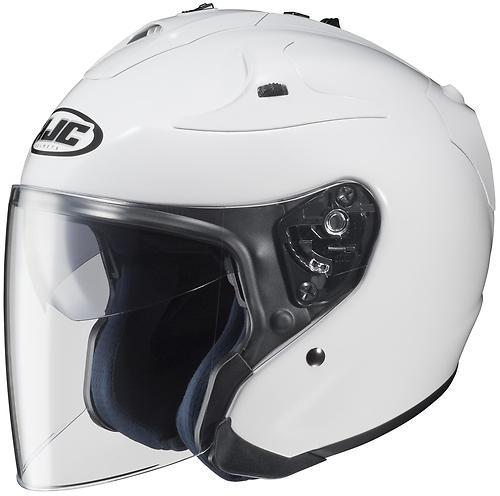 New hjc fg-jet open-face adult helmet, gloss white, med/md