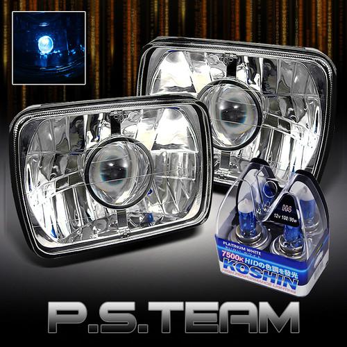 7500k platinum white bulb + euro clear 7"x 6" diamond cut projector headlights