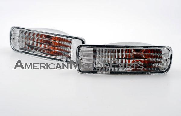 Depo pair euro style chrome turn signal bumper lights 96-98 97 toyota 4runner