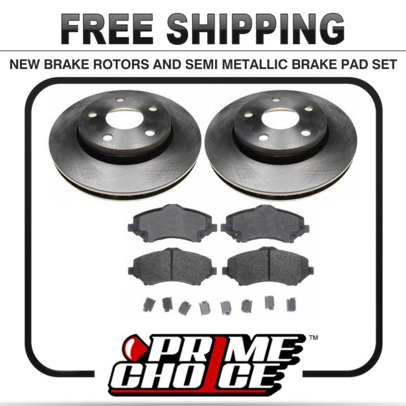 Premium front metallic brake pads and disc rotors complete kit left & right pair