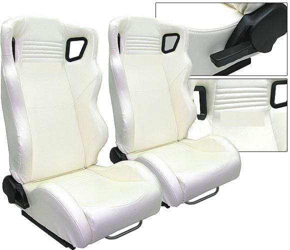 2 white leather racing seats reclinable + sliders volkswagen new **