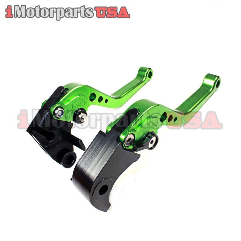 06-12 kawasaki ninja zx10r shorty brake clutch levers anodized green cnc billet