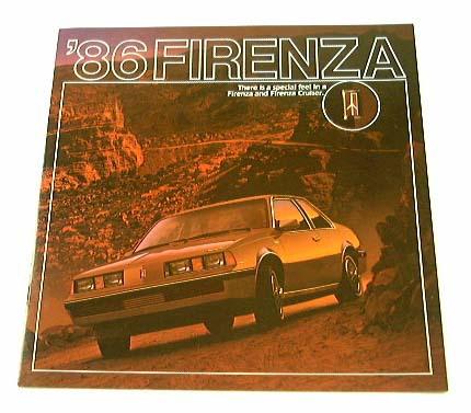 1986 86 oldsmobile firenza brochure gt lc lx s cruiser