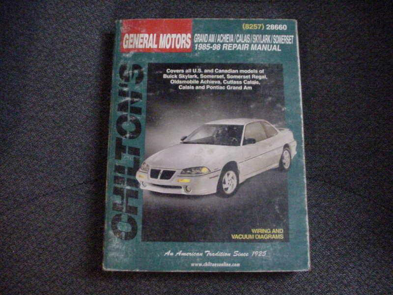  chilton's repair manual 85-95 grand am, achieva,skylark,somerset (8257) 28660  