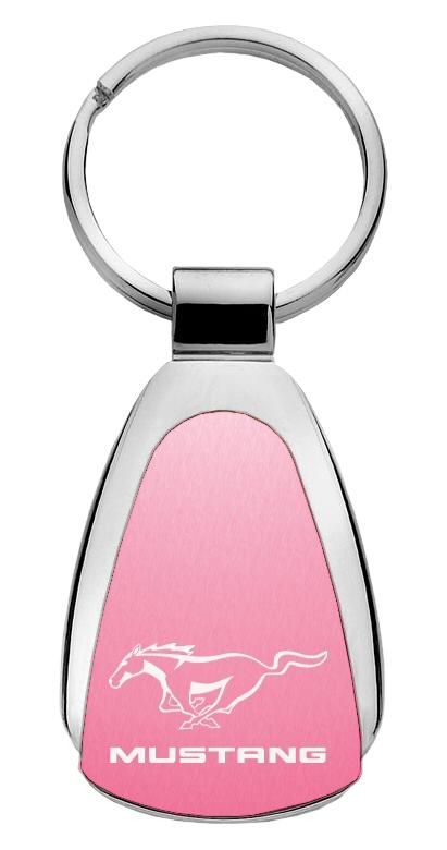 Ford mustang pink tear drop metal key chain ring tag key fob logo lanyard