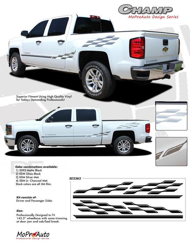 2014 Chevy Silverado 3M Pro Grade Vinyl Side Stripes Decals CHAMP Graphics SXD, US $123.24, image 3