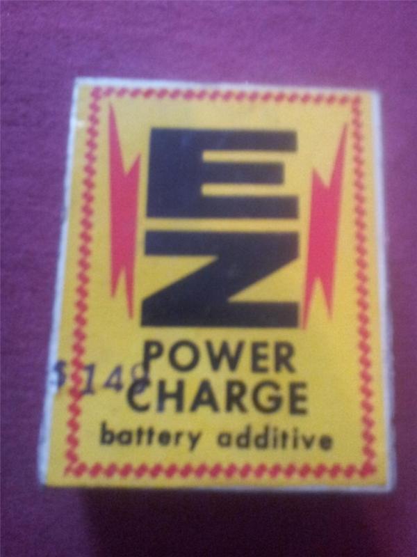 Vintage ez power charge battery additive advertising box bottles antique