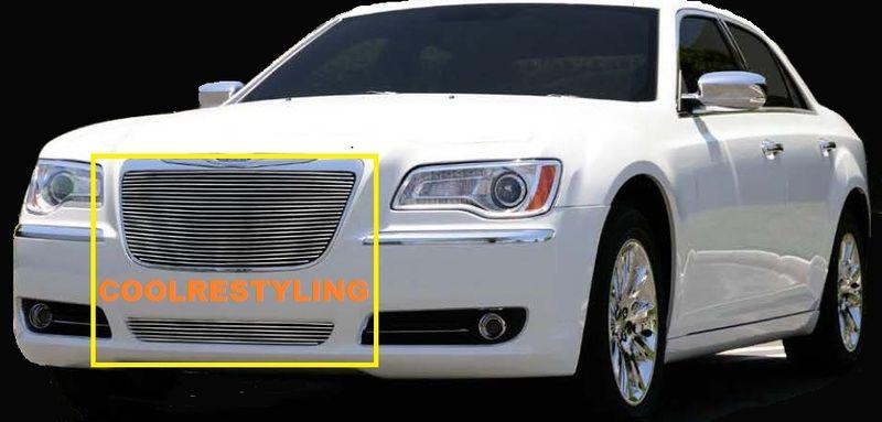 11-12 chrysler 300/300c billet grille insert combo 1pc upper and 1pc bumper