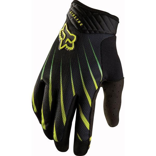 Black/green xxl fox racing airline gloves 2013 model