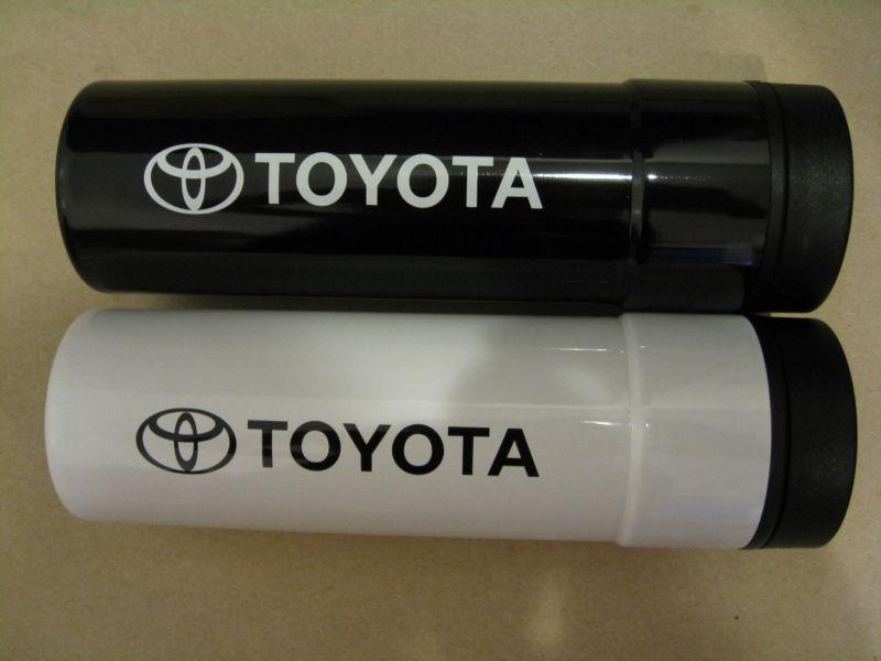 Two toyota hsn stainless steel insulated travel mugs tumblers