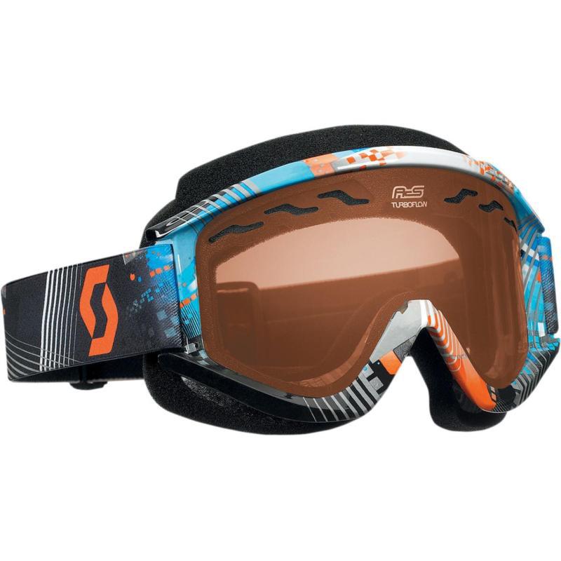 Scott usa recoil xi pro snowcross goggles tangent blue and orange/rose lens