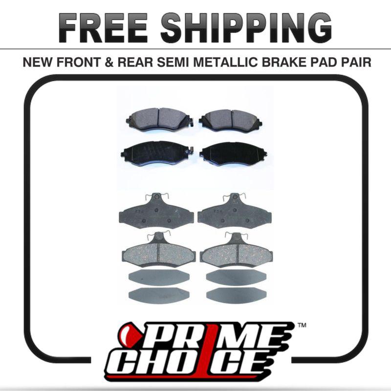 Premium front & rear metallic disc brake pads 2 full complete sets 4 pair 8 pads