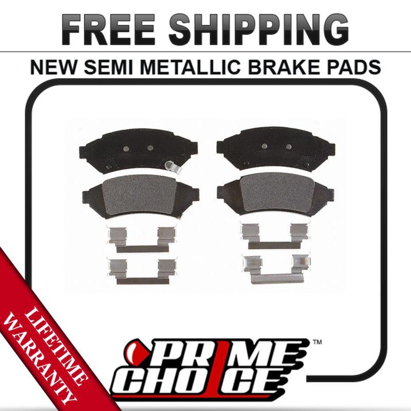 Front semi metallic disc brake pad kit full set with lifetime warranty